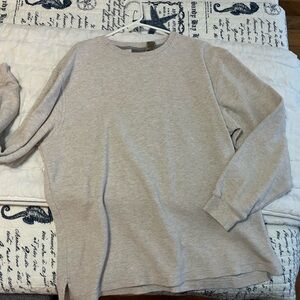 L.L. Bean Light Beige Ribbed Crewneck